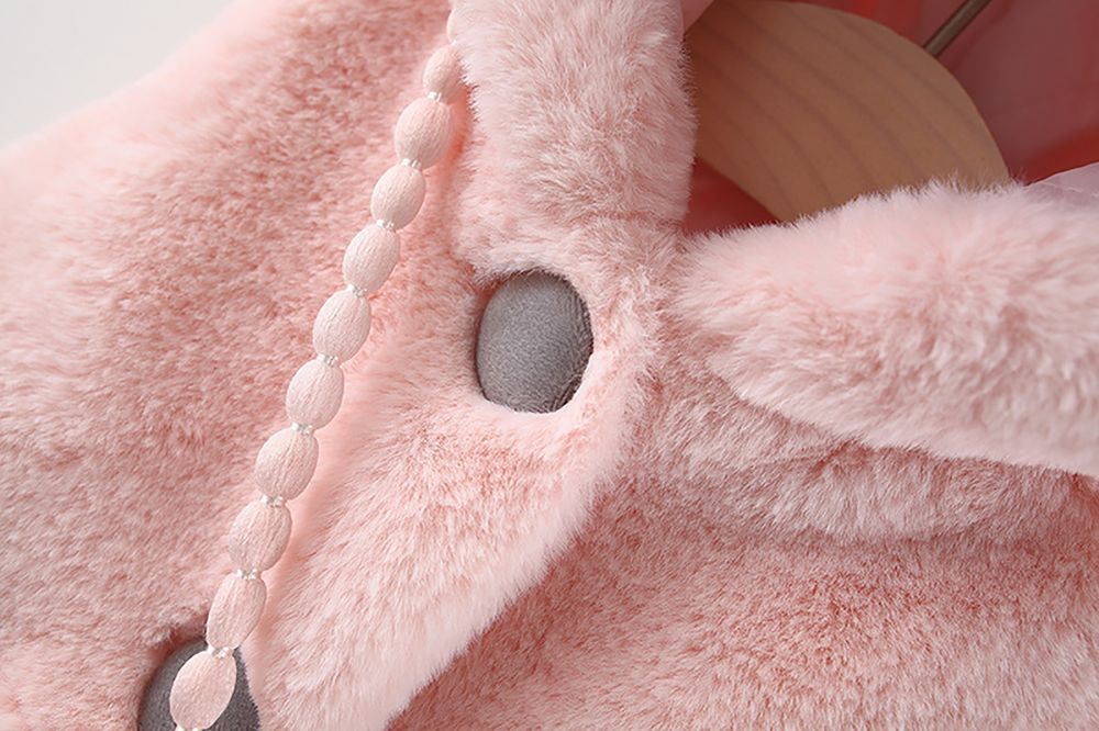 Sugar Rush - Kids Solid Mock Collar Overcoat - Pink