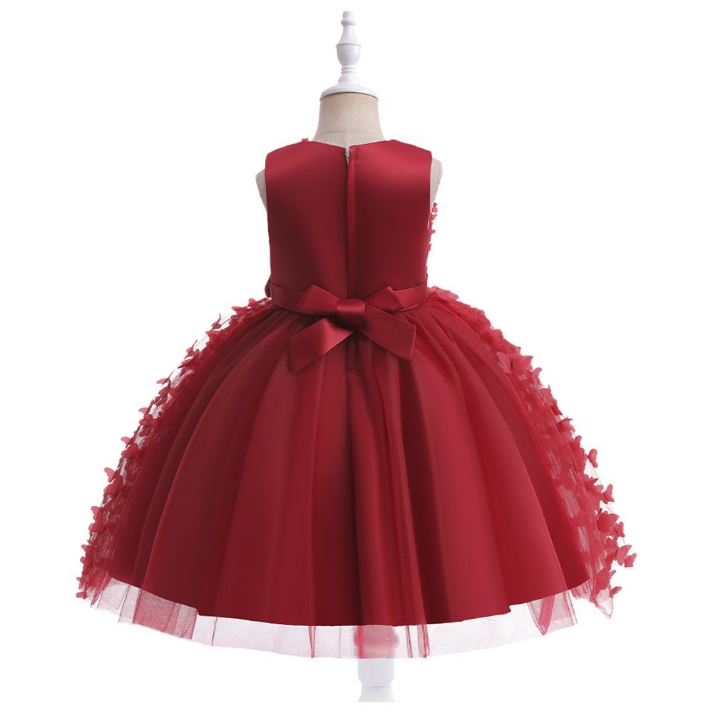 Sugar Rush - Embellished Sleeveless Party Dress - Maroon