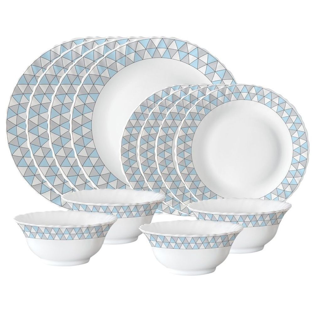 Borosil - Plano Opal Dinner Set - Weaves - 12 Pcs