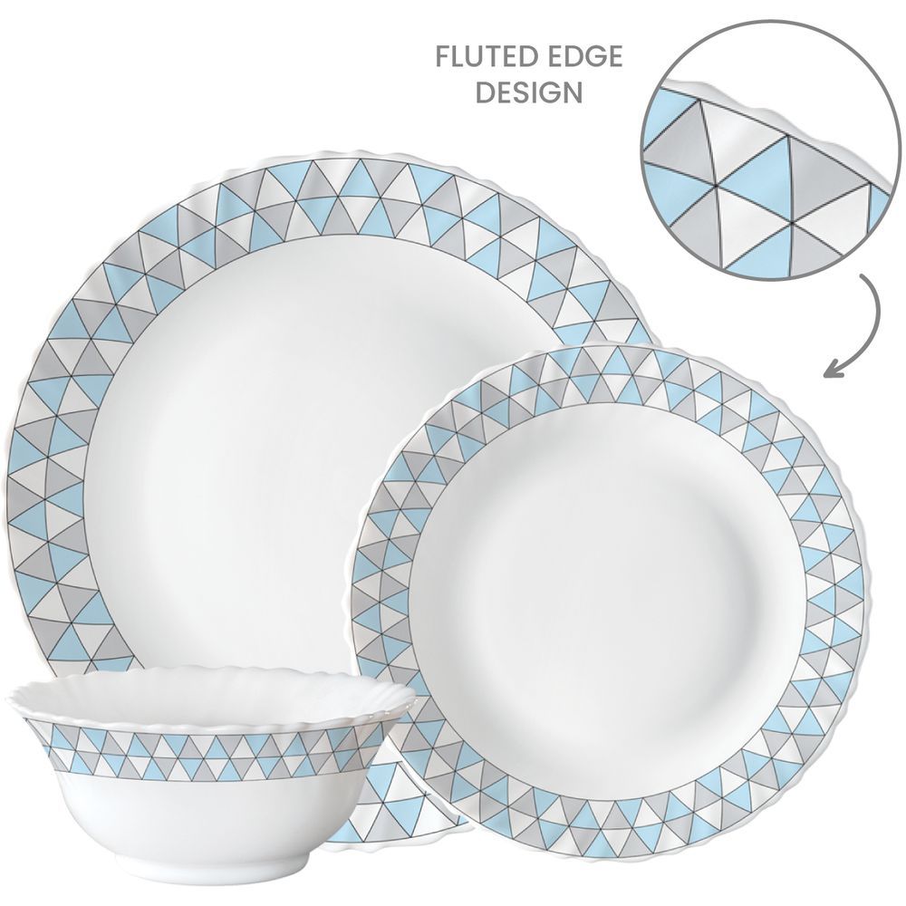 Borosil - Plano Opal Dinner Set - Weaves - 12 Pcs