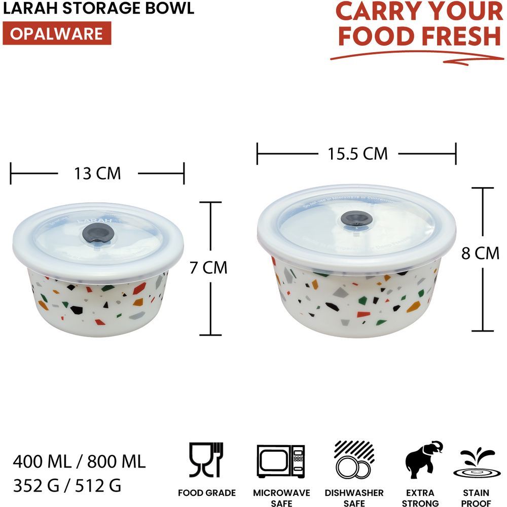 Borosil - Storage Bowl With Lid Set - Confetti - 2 Pcs