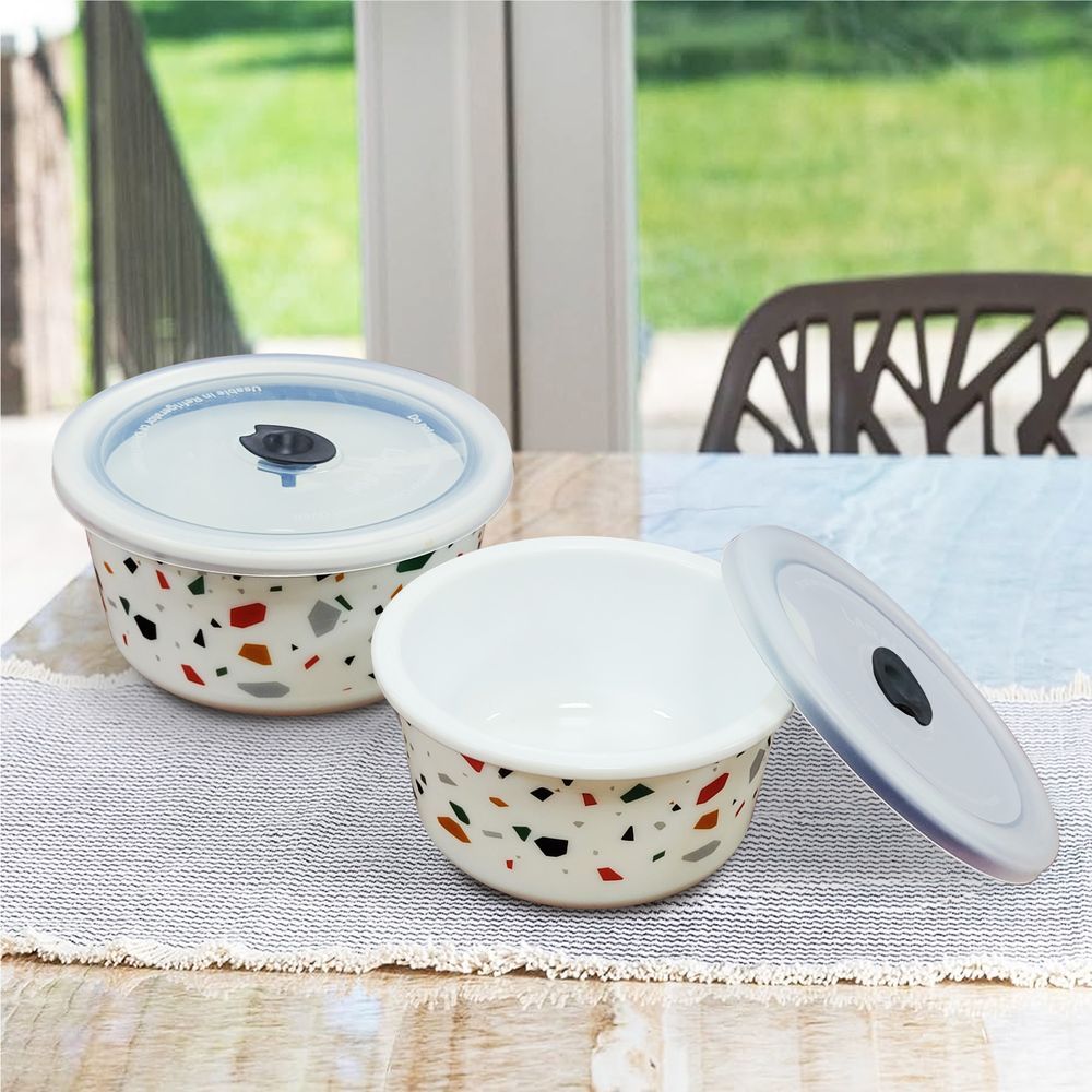 Borosil - Storage Bowl With Lid Set - Confetti - 2 Pcs