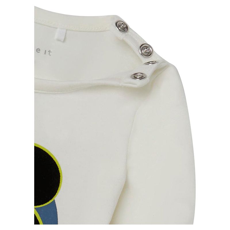 Name It - Mickey Long Sleeves Bodysuit - White Alyssum