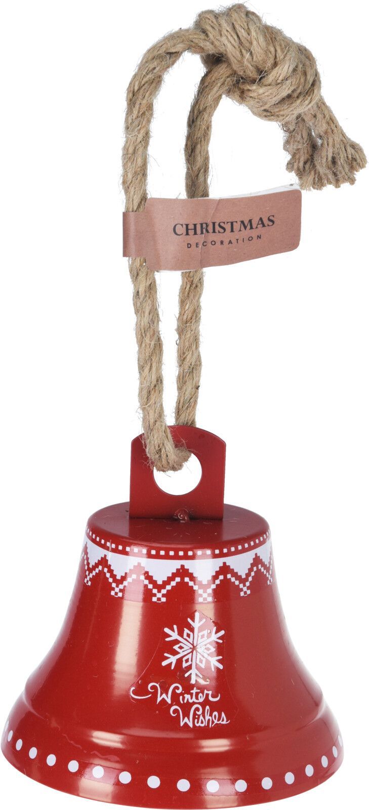 Koopman - Bell With Jute Rope - Red - Style May Vary - 1 Pc