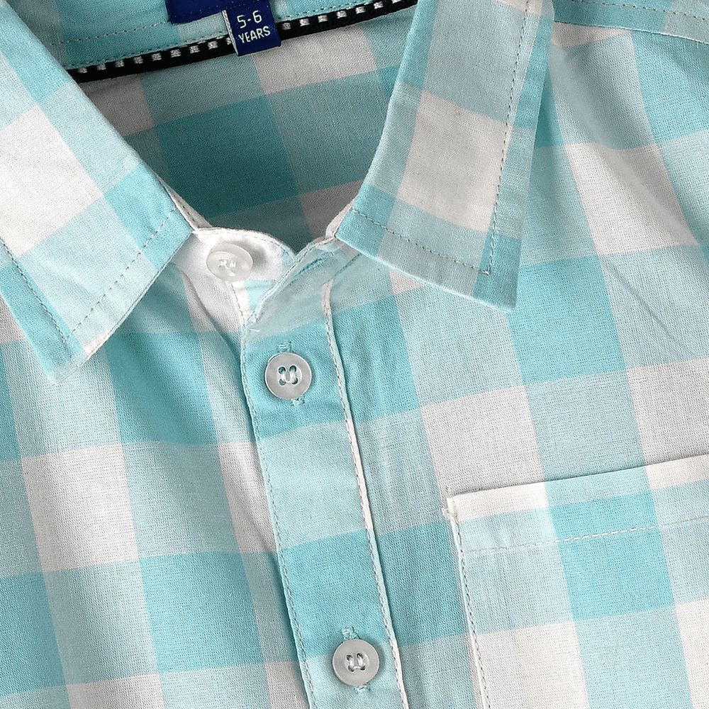 Jam - Boys' Light Blue And White Checkered Shirt