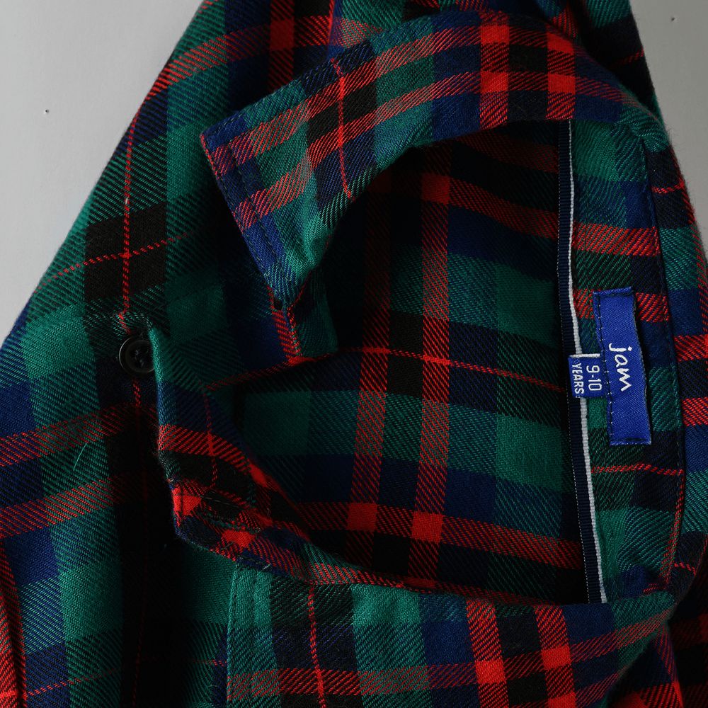 Jam - Boys' Green And Red Plaid Shirt