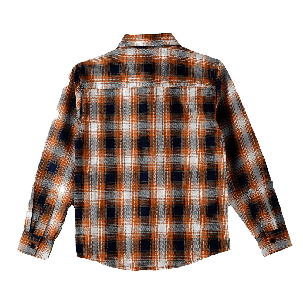 Jam - Boys' Orange And Black Plaid Shirt