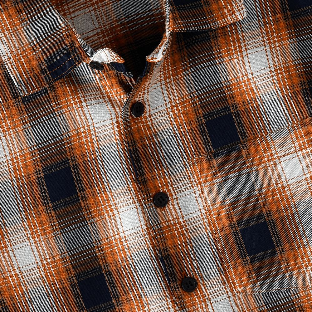 Jam - Boys' Orange And Black Plaid Shirt