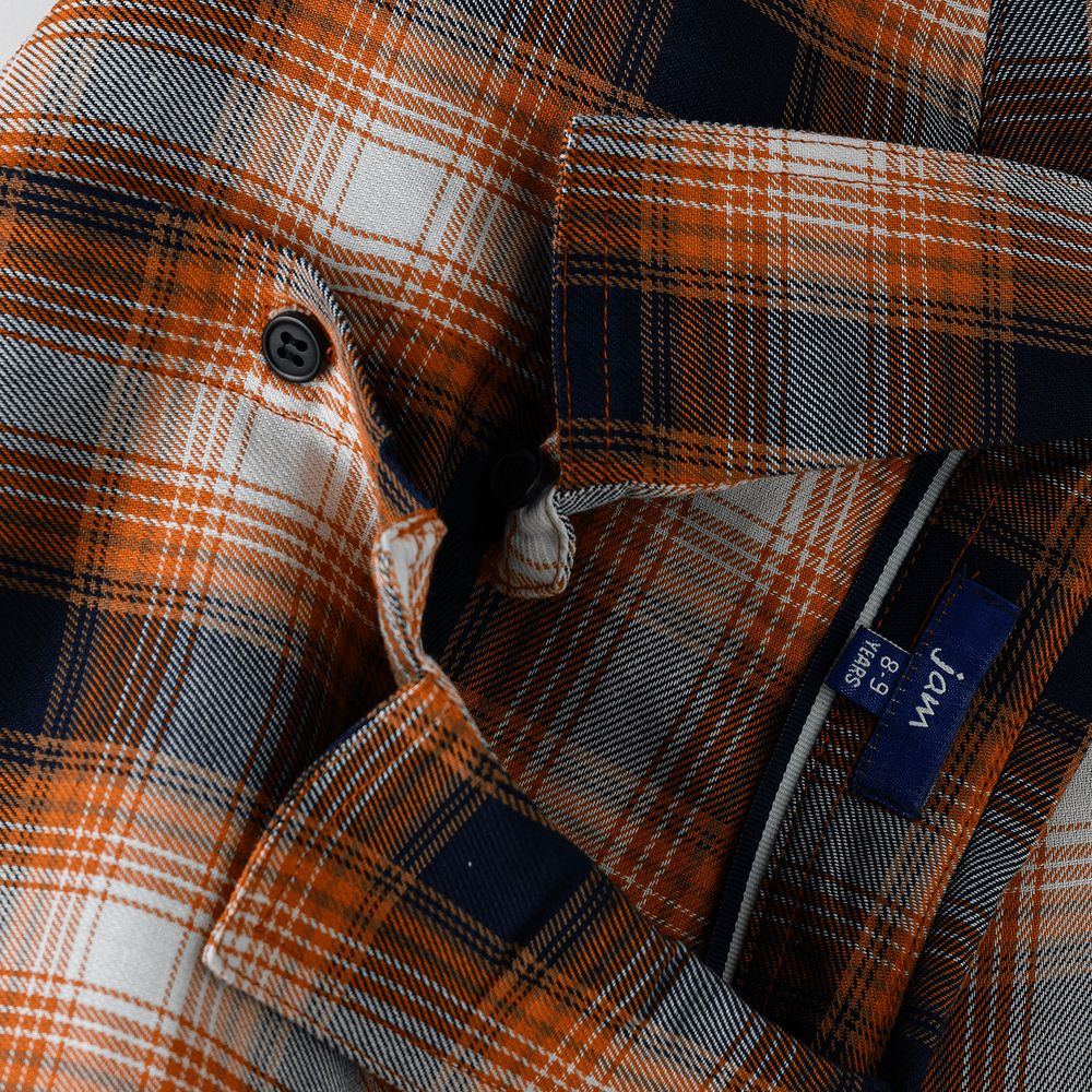 Jam - Boys' Orange And Black Plaid Shirt