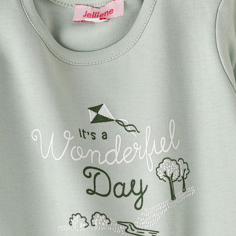 Jelliene - Girls' It's a Wonderful Day Graphic Sweatshirt - Grey