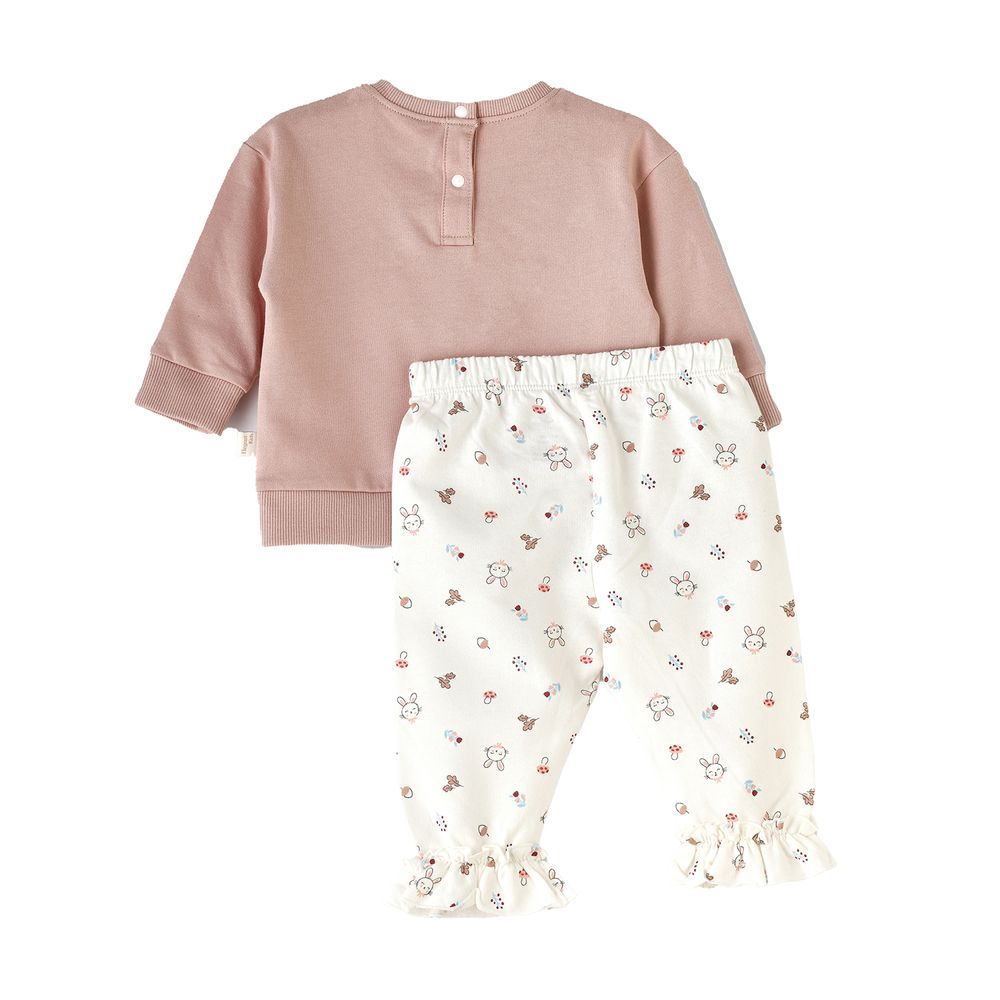 Elegant Kids - 2pc-Set - Girls' Sweatshirt And Pants - Pink/White