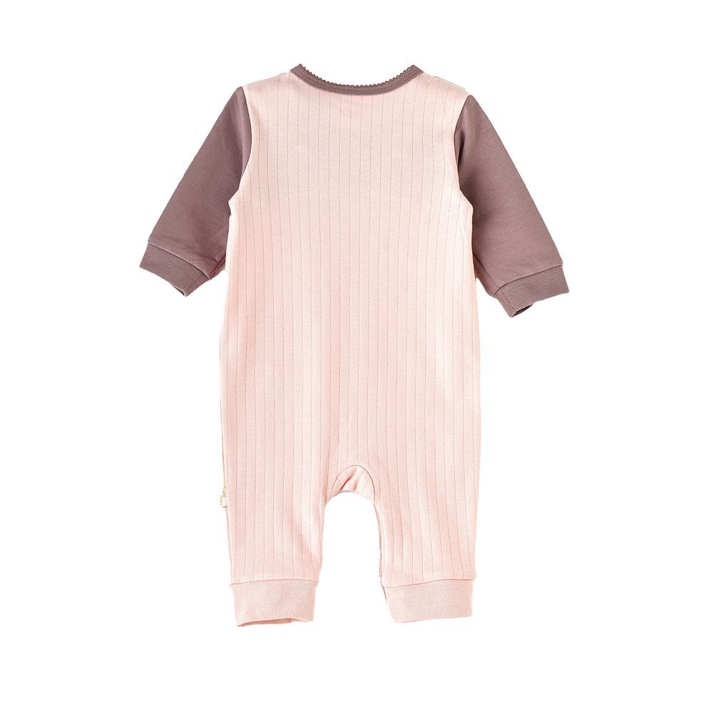 Elegant Kids - Cat Themed Baby Romper - Pink/Brown