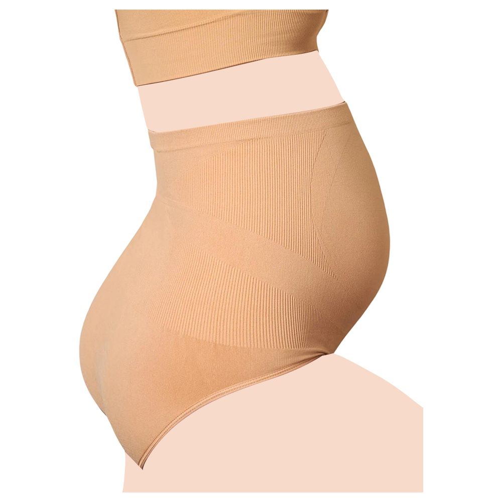 Mums & Bumps - Blanqi - Seamless Maternity Over Belly Support Brief - Nude