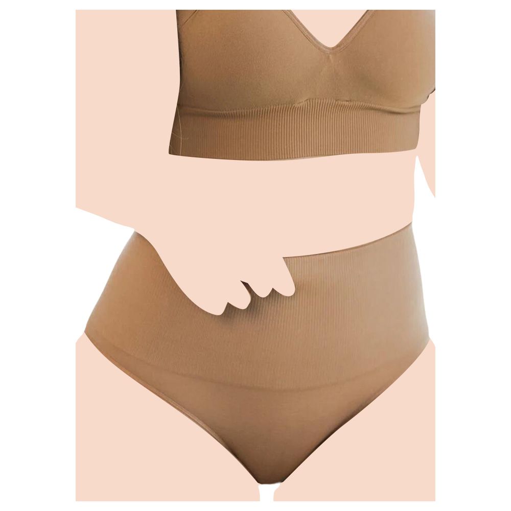 Mums & Bumps - Blanqi - Seamless Postpartum Hipster Compression Panties - Nude