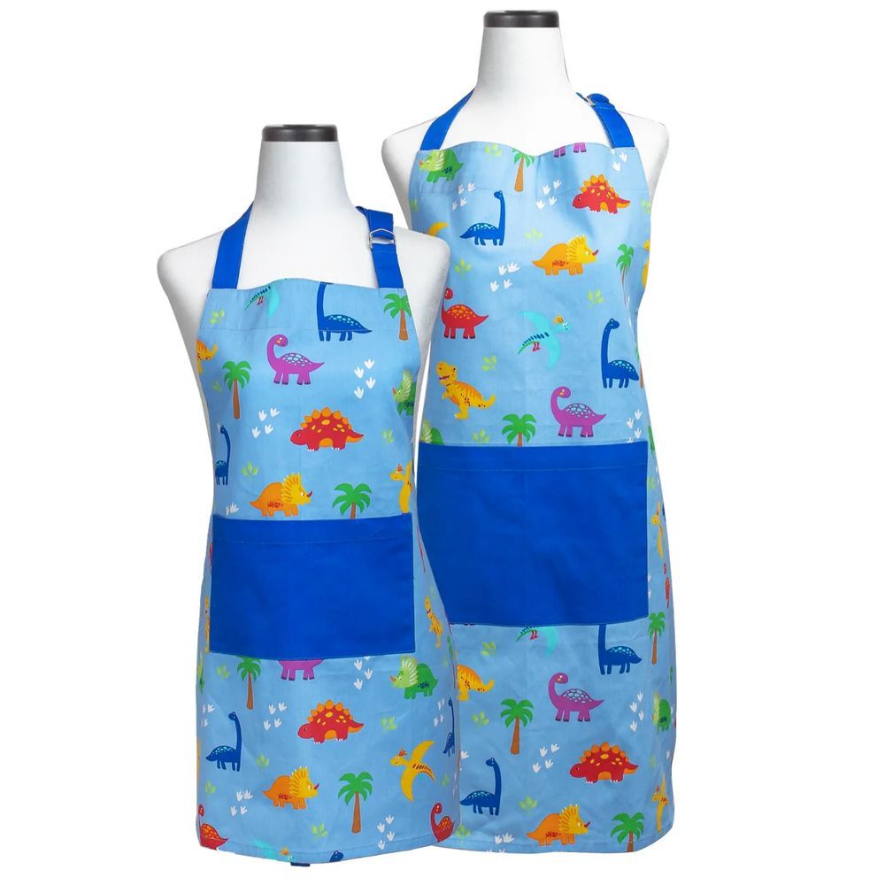 Handstand Kitchen - Apron Set - Dinosaur - Blue - 3 Pcs