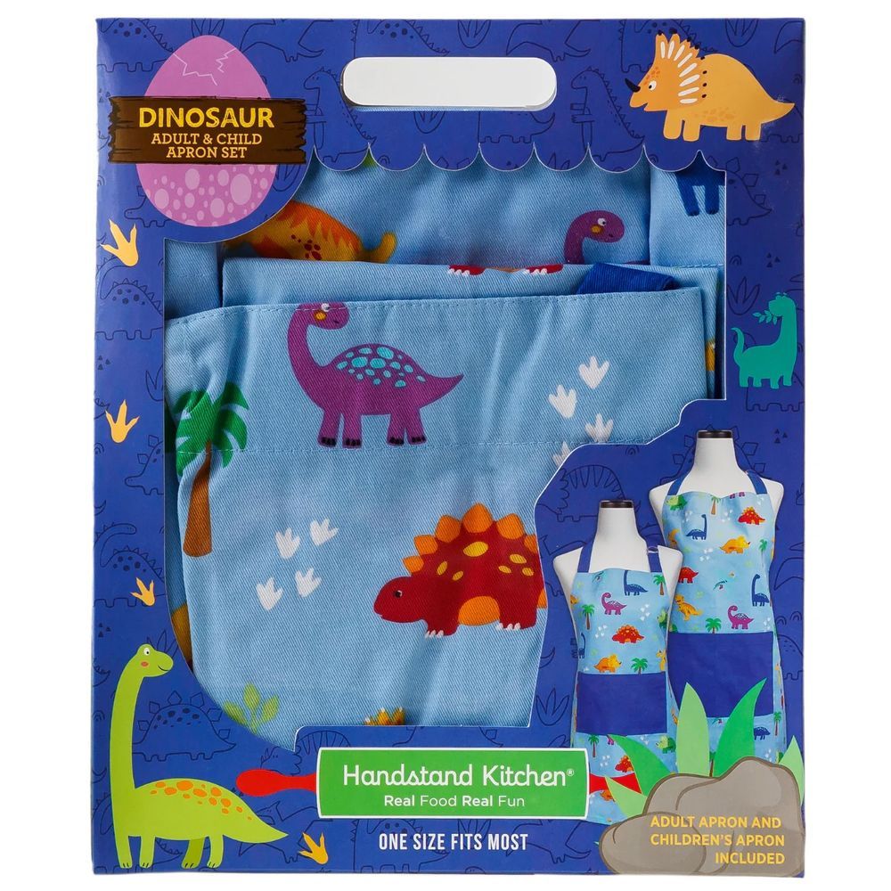 Handstand Kitchen - Apron Set - Dinosaur - Blue - 3 Pcs