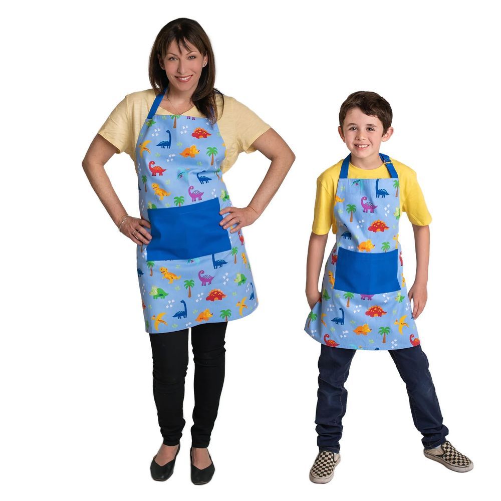 Handstand Kitchen - Apron Set - Dinosaur - Blue - 3 Pcs