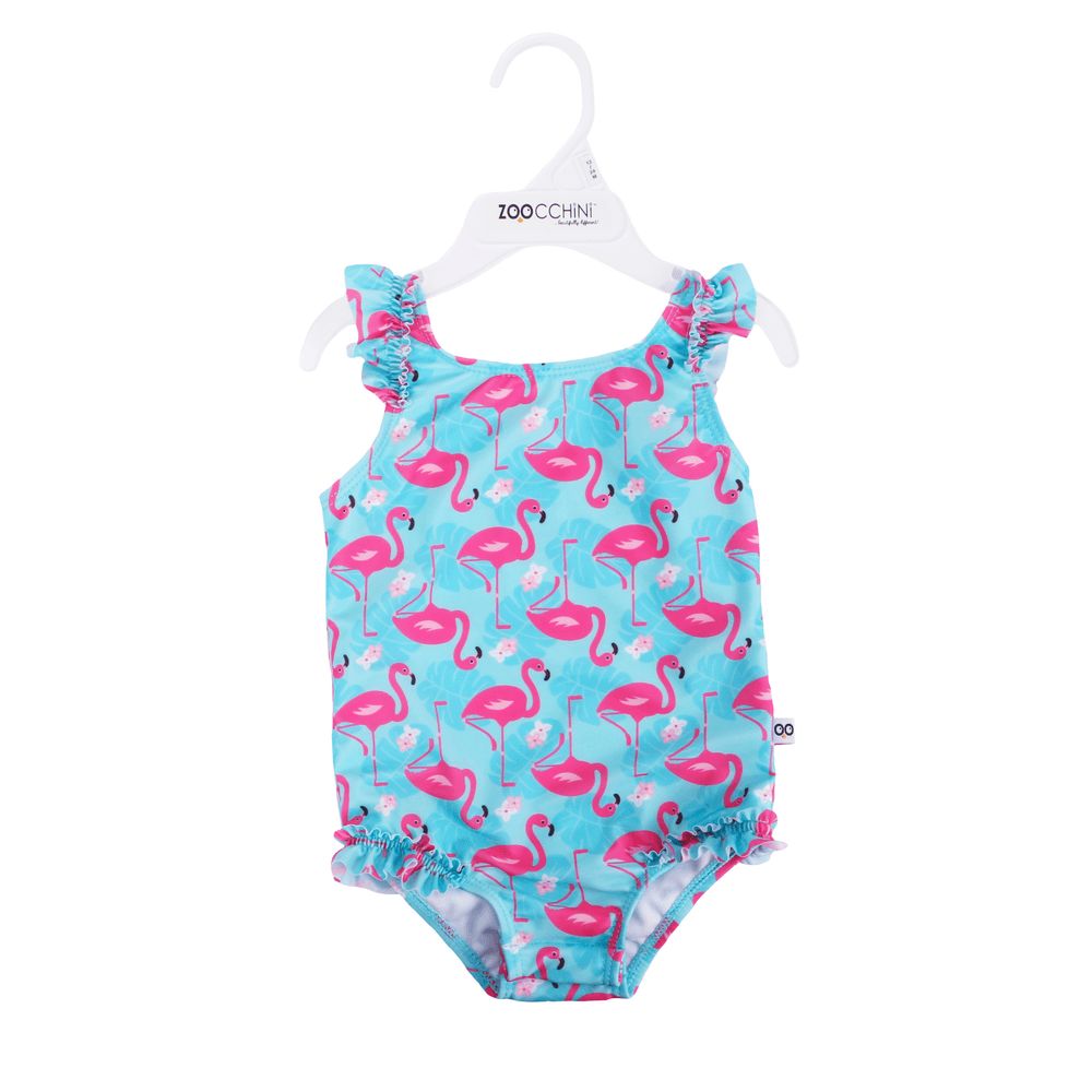 Zoocchini - Baby Ruffled Swimsuit - Flamingo