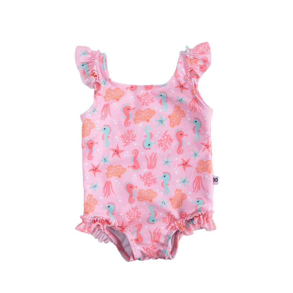 Zoocchini - Baby Ruffled Swimsuit - Seahorse