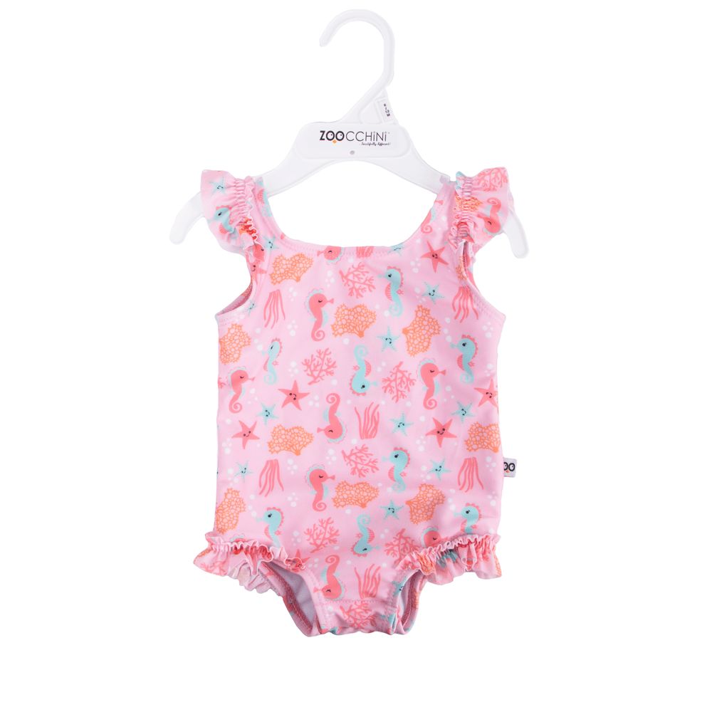 Zoocchini - Baby Ruffled Swimsuit - Seahorse