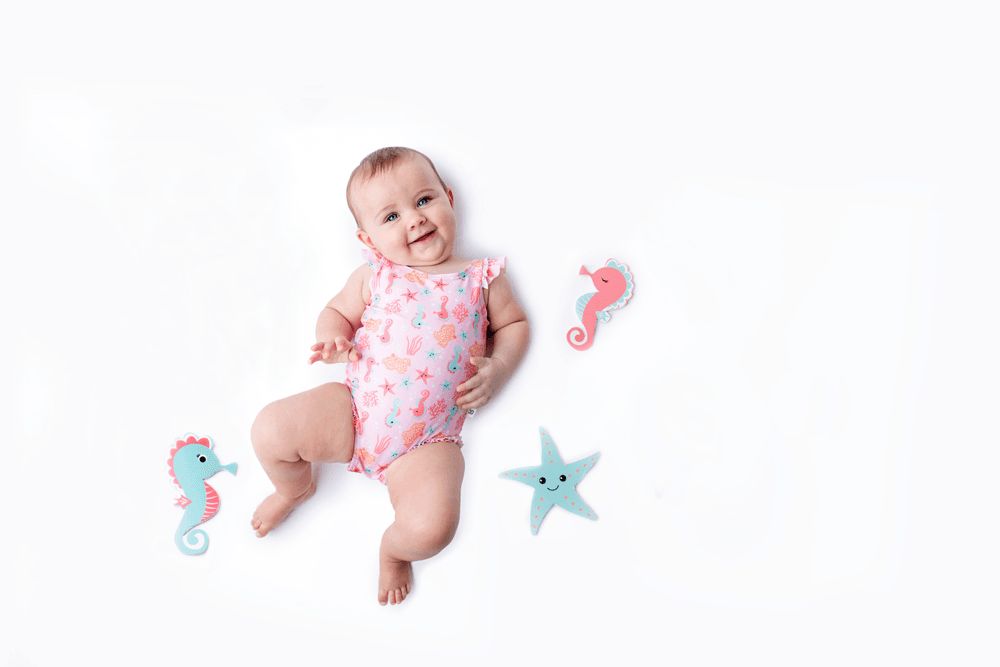 Zoocchini - Baby Ruffled Swimsuit - Seahorse