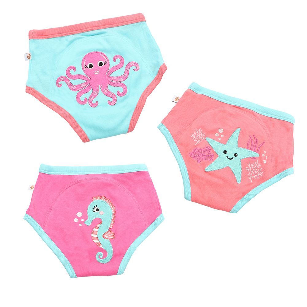 Zoocchini - Girls' Potty Training Pants - Ocean Gals - 3 Pcs