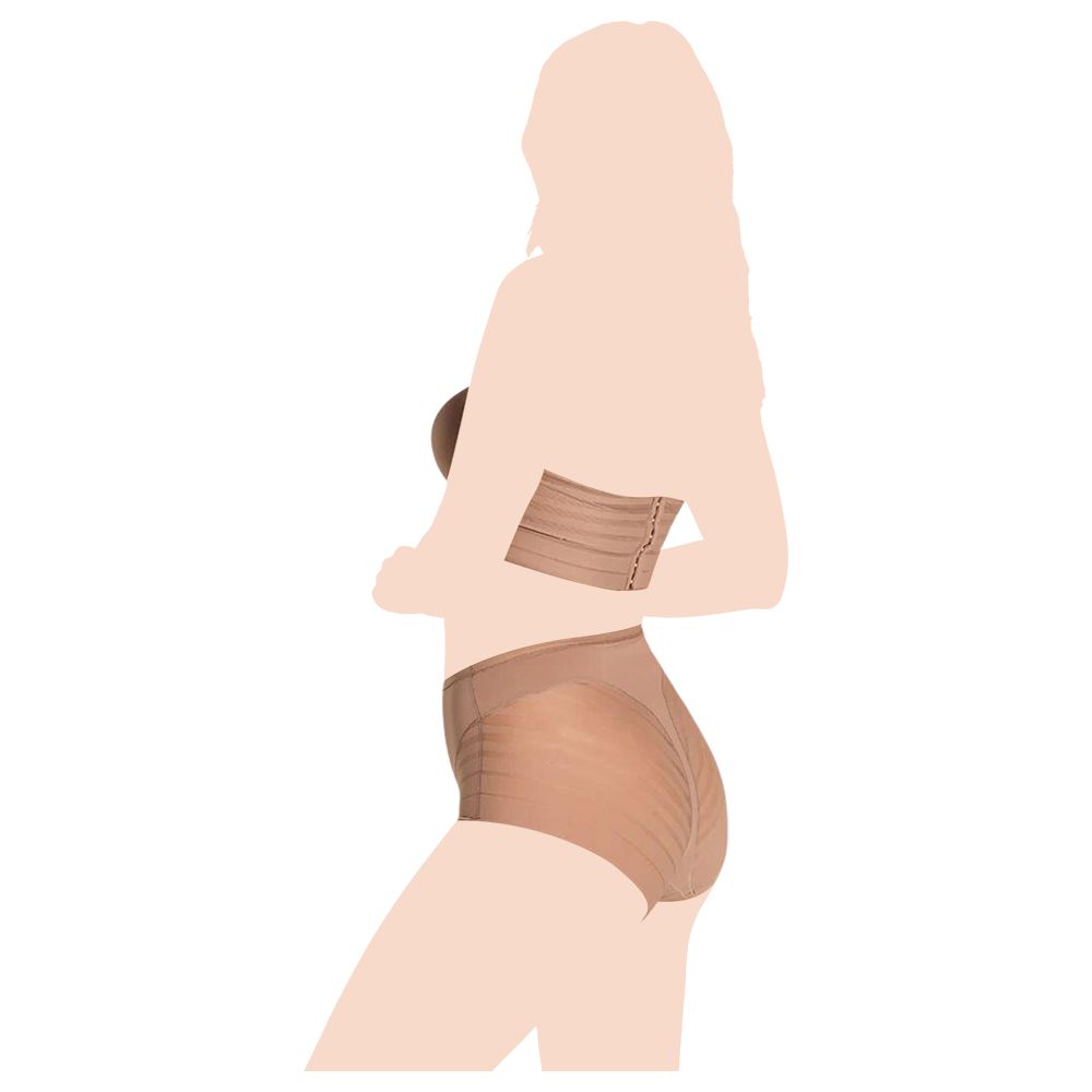 Mums & Bumps - Leonisa - Lace Stripe Undetectable Classic Shaper Panty - Brown