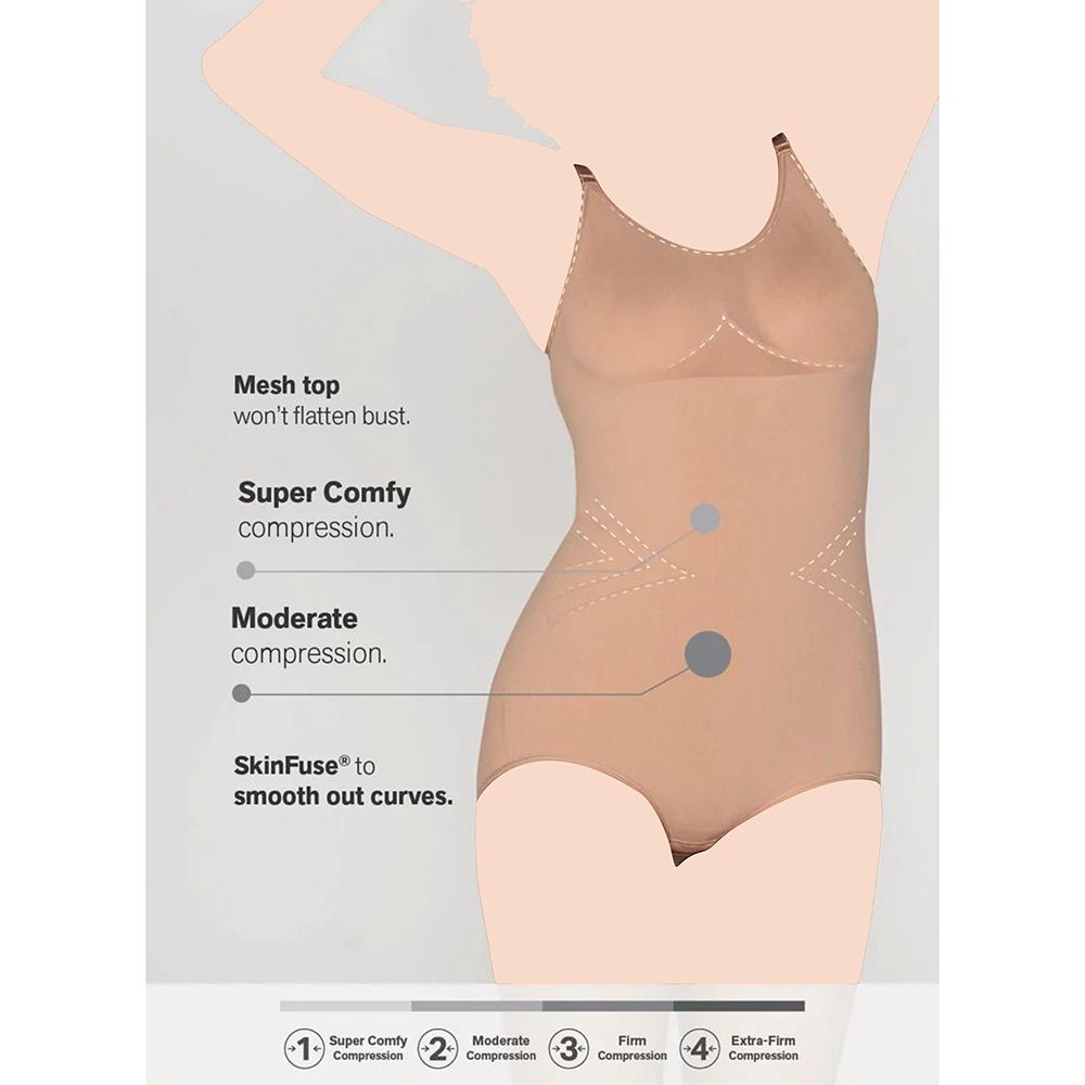 Mums & Bumps - Leonisa - Invisible Bodysuit Shaper W/ Targeted Compression - Nude