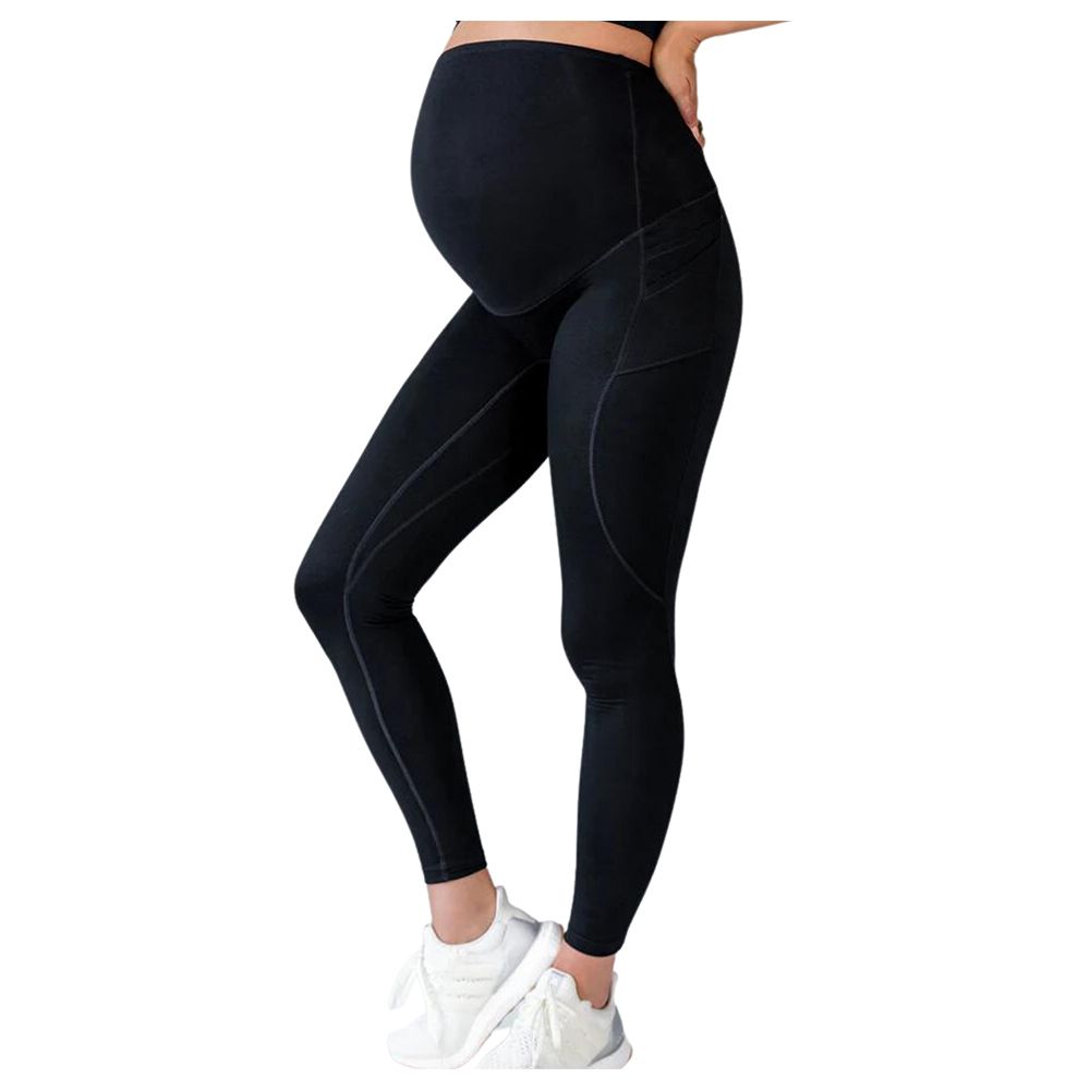 Mums & Bumps - Blanqi - Active Maternity Pocket Leggings - Black