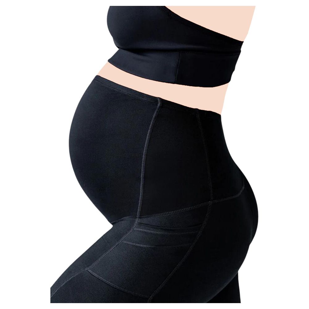 Mums & Bumps - Blanqi - Active Maternity Pocket Leggings - Black