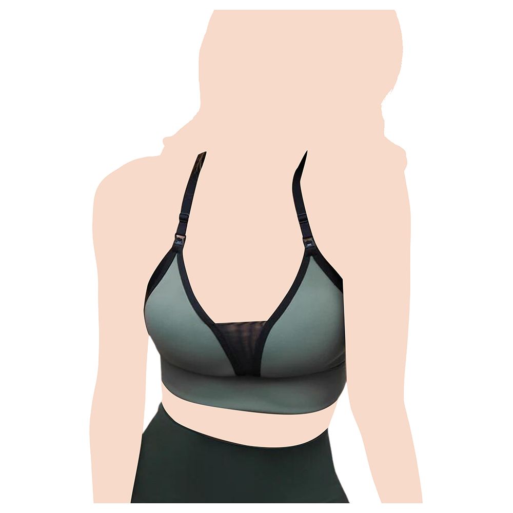 Mums & Bumps - Blanqi - Adjustable Racerback Nursing Bra - Olive Green