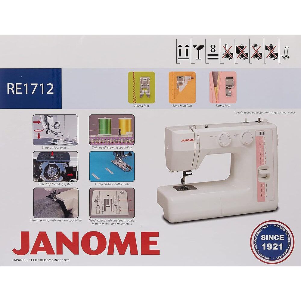 Janome - 1712 Sewing Machine 12 Stitches - white