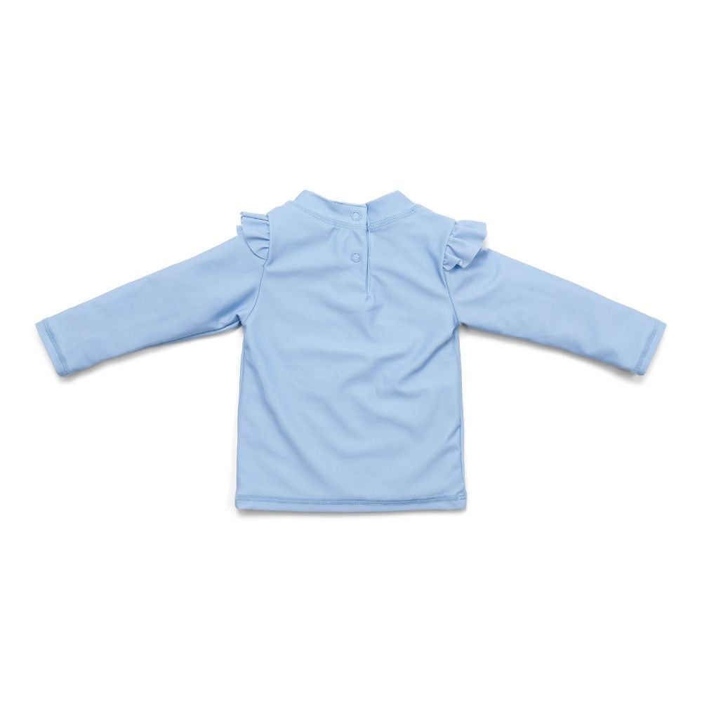 Little Dutch - Daisies Ruffles Long Sleeves Swim T-shirt - Blue