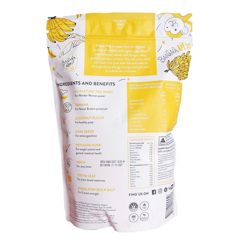 Happy Way - Whey Banana Protein Powder - 500g