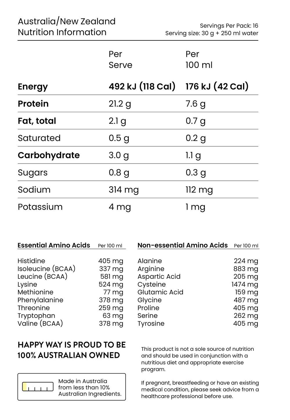 Happy Way - Vegan Protein Powder - 500g