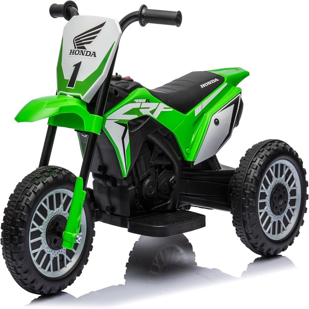 FACTUAL TOYS - Battery Operated Power Riding Kids Motorcycle, Three Wheel Ride-on - 6V - Green