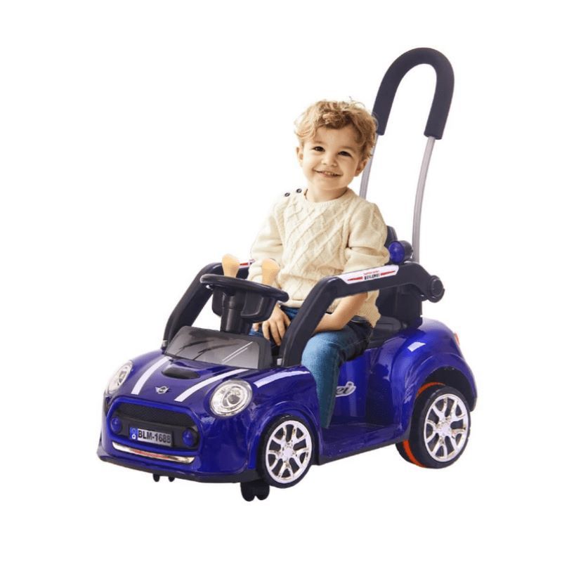 Factual Toys - Kids Ride-On Pushing Car Swing W/ Handle 6V - Blue