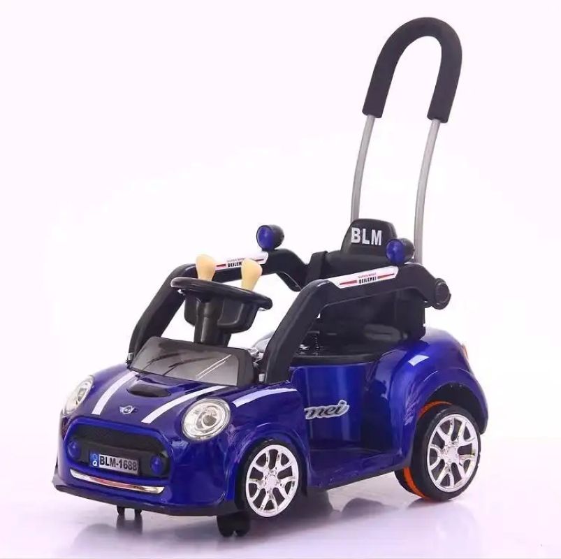 Factual Toys - Kids Ride-On Pushing Car Swing W/ Handle 6V - Blue