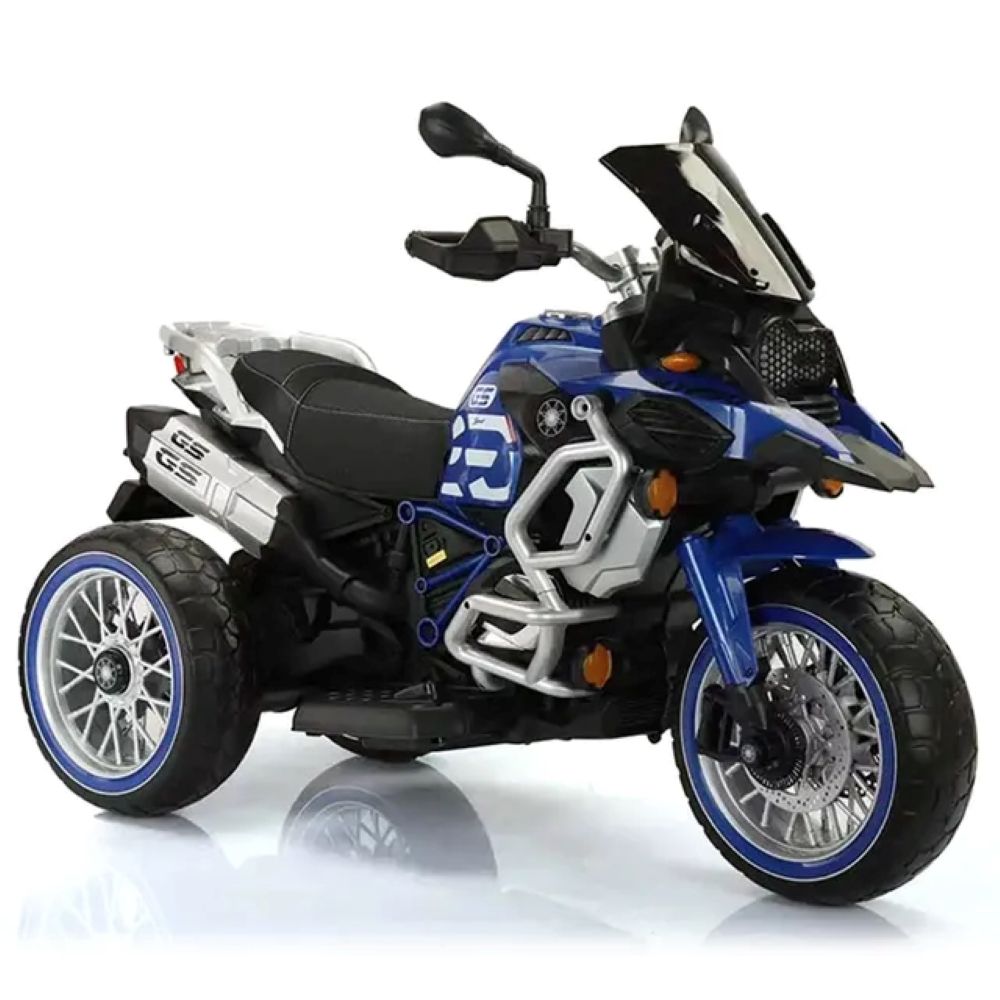 Factual Toys - Battery Operated Power Riding Motorcycle W/ 3 Wheel - 12V - Blue