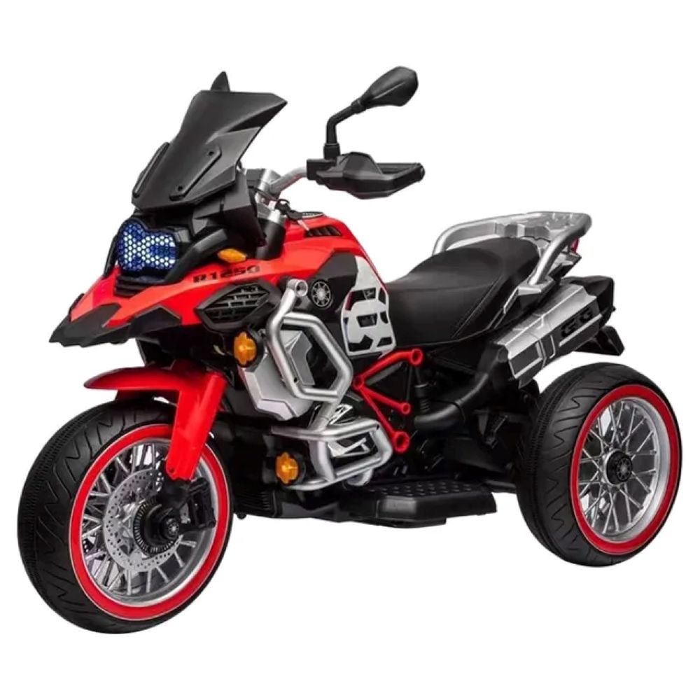 Factual Toys - Battery Operated Power Riding Motorcycle W/ 3 Wheel - 12V - Red