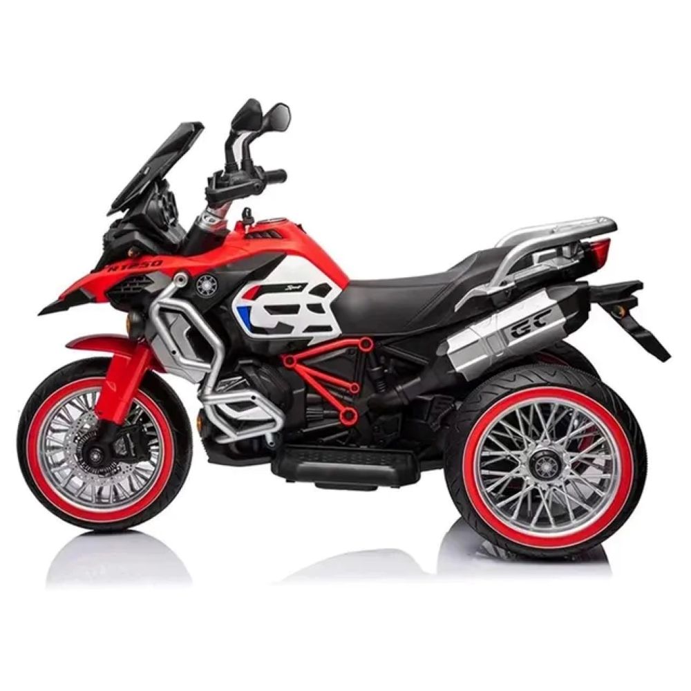 Factual Toys - Battery Operated Power Riding Motorcycle W/ 3 Wheel - 12V - Red