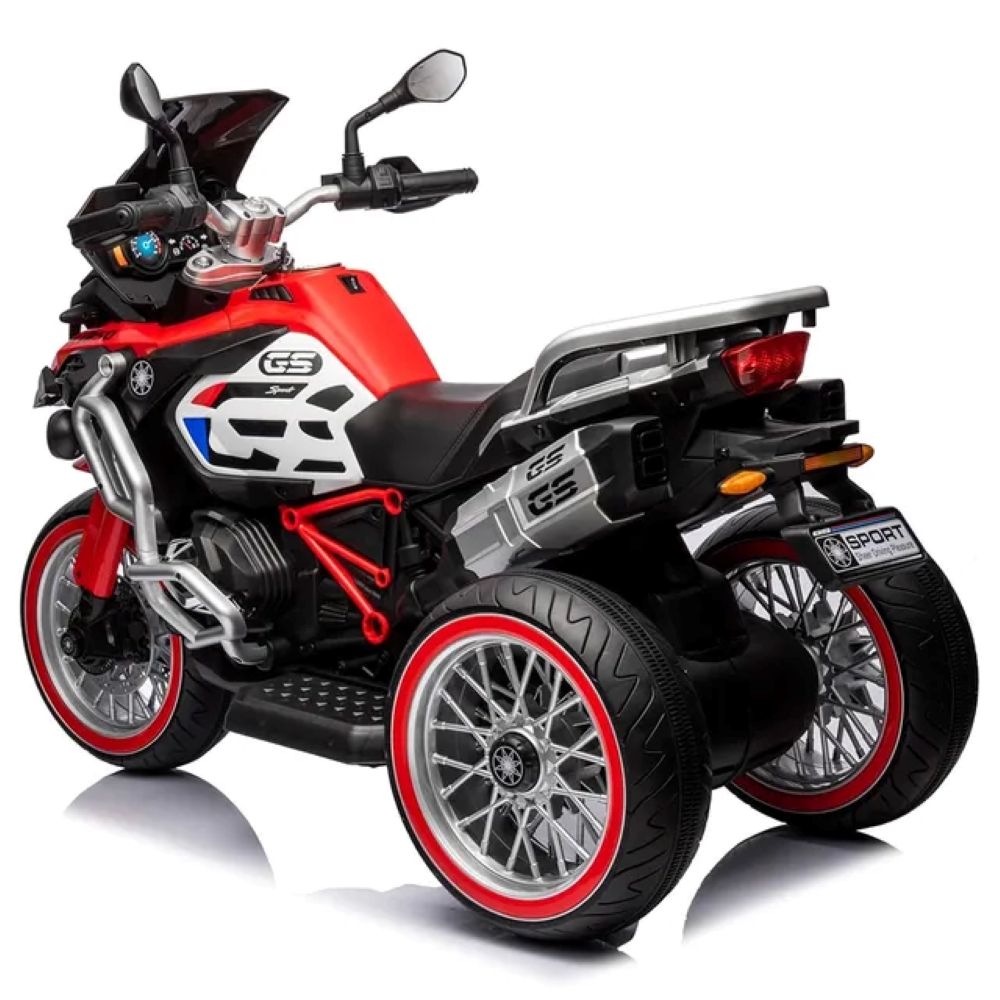 Factual Toys - Battery Operated Power Riding Motorcycle W/ 3 Wheel - 12V - Red