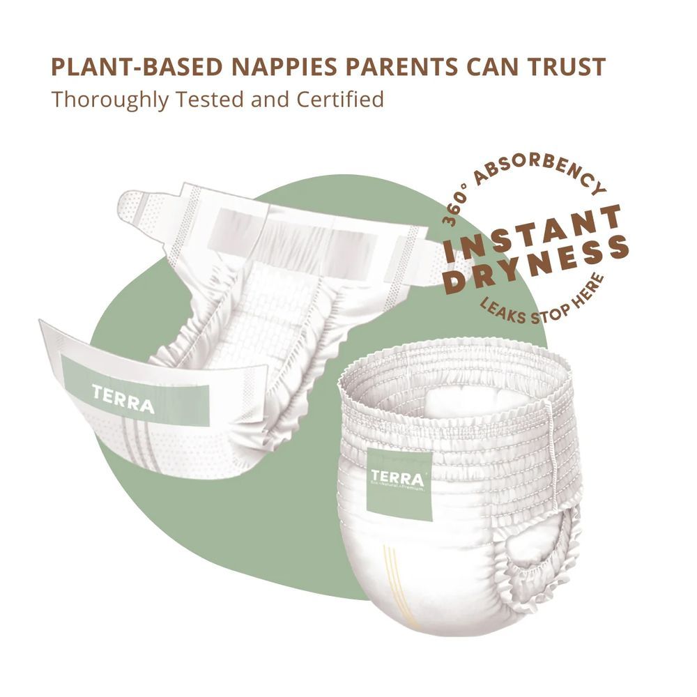 Terra Gentle - Plant-Based Nappy Pants - Size 6 - 16 kg Plus - 12 Pcs