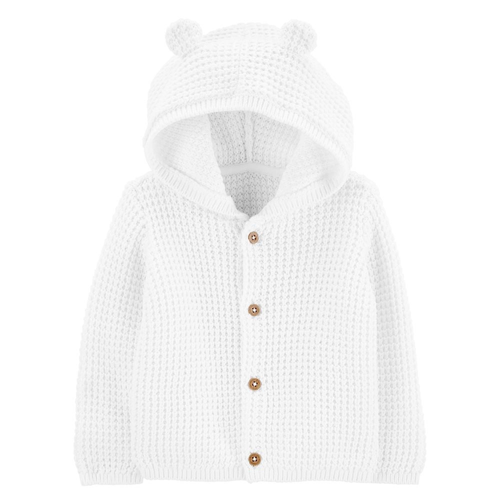 Carters - Hooded Cardigan - White