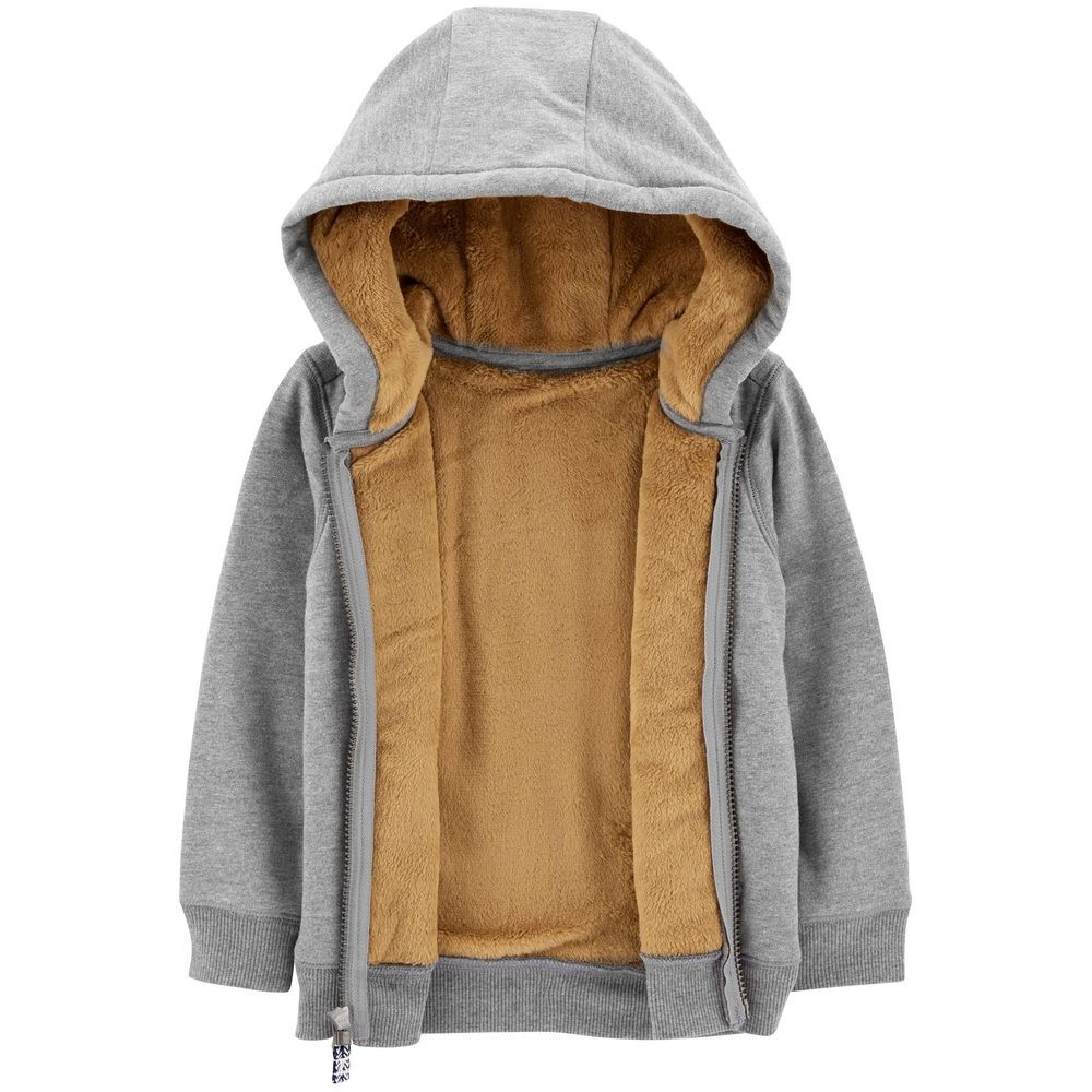 Carters - Baby Fuzzy Lined Hoodie - Grey