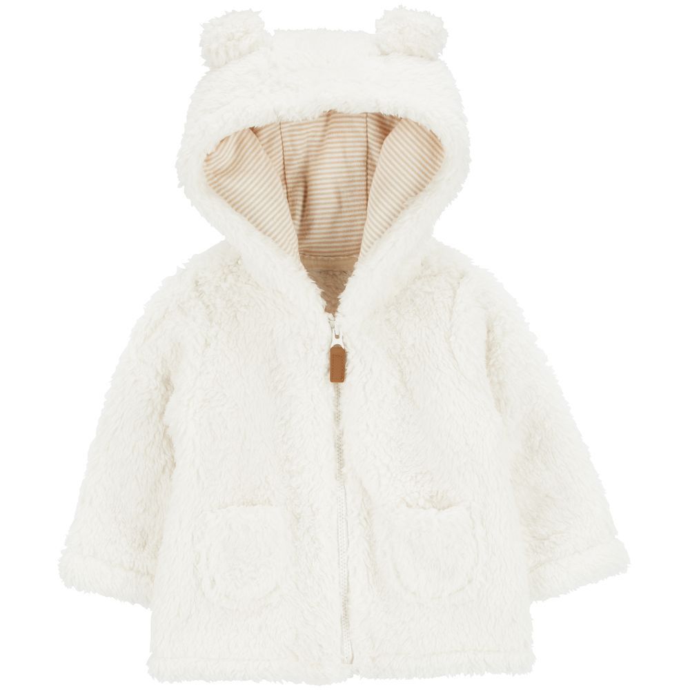 Carters - Zip-Up Sherpa Cardigan - Ivory