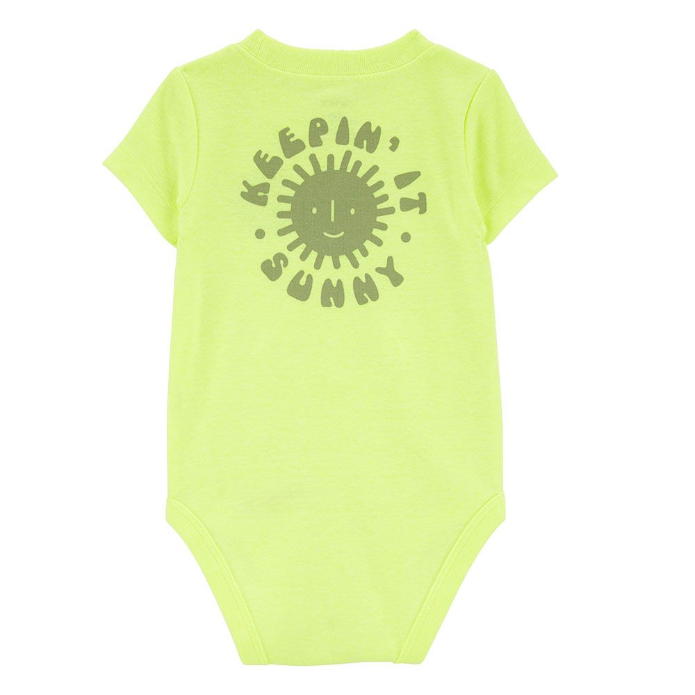 Carters - 2pc-Set - Neon Sun Bodysuit And Pants - Neon Yellow/Heather