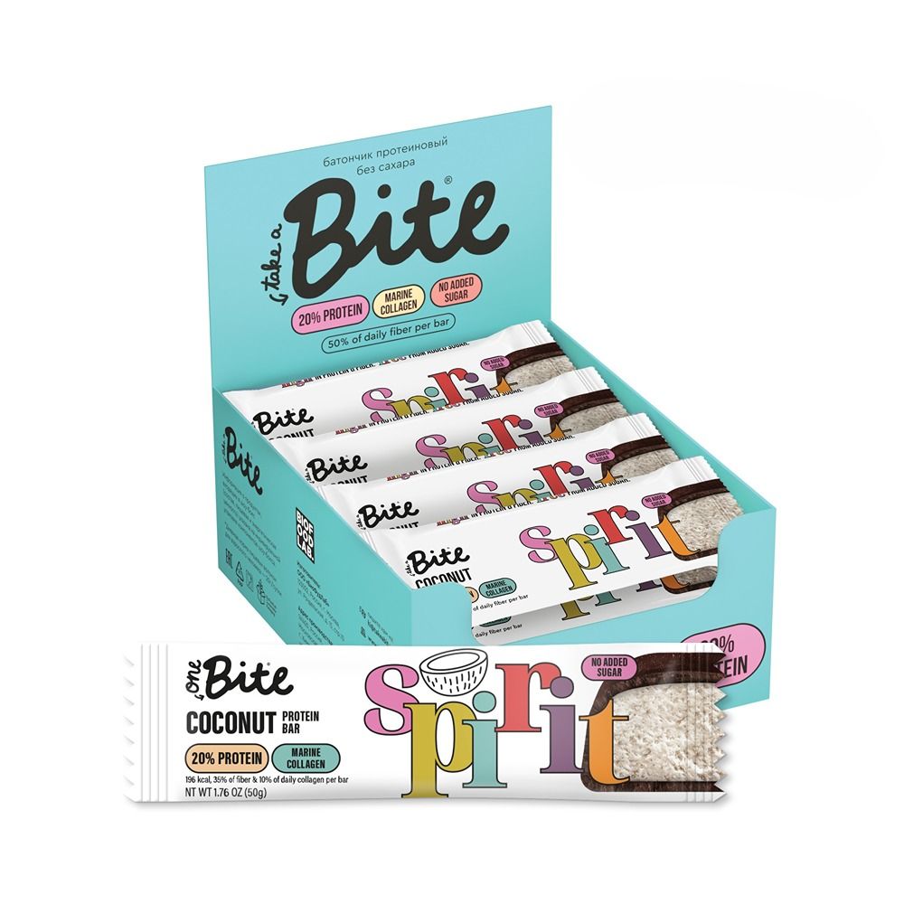 One Bite - Protein & Collagen Bar - Coconut - 50g - Pack of 16