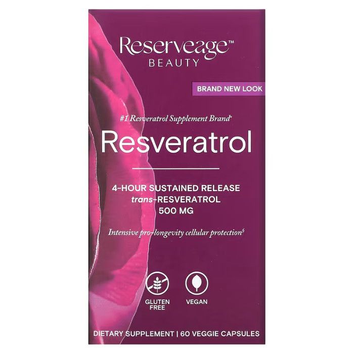 Reserveage - Resveratrol 500 mg Dietary Supplement Veggie Capsules - 60's