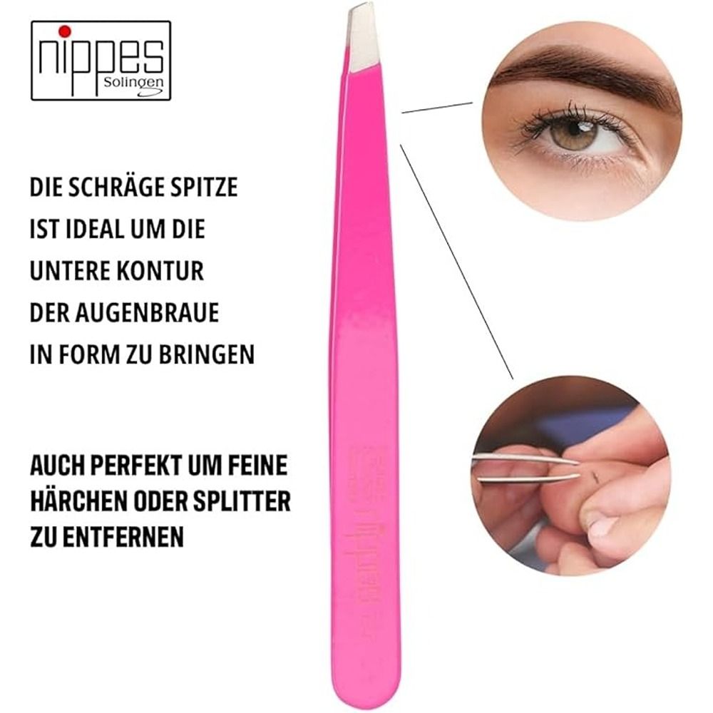 Nippes - Solingen Cosmetic Tweezer Coloured Slanted - Pink